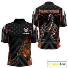 Load image into Gallery viewer, Custom Orange Flames Scorpion Dart Arrow Darts Shirt For Men Dart Jersey Uniform NYN1050