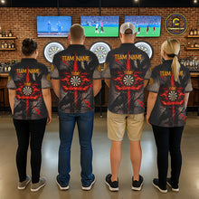 Load image into Gallery viewer, Personalized Raven Red Flames Crown Darts Polo Shirts For Women Cross Dart Gothic Jerseys NYN2194