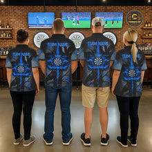 Load image into Gallery viewer, Personalized Raven Blue Flames Crown Darts Quarter-Zip  Shirts For Women Cross Dart Gothic Jerseys NYN2196