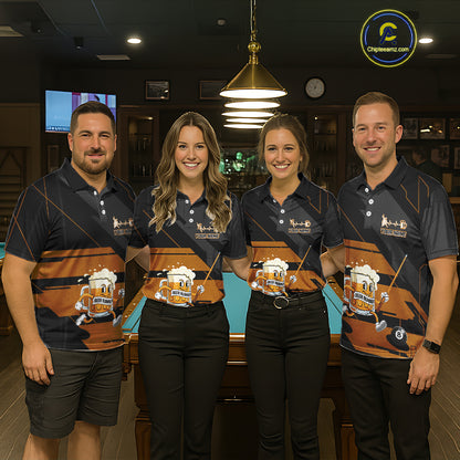 Funny Beer Play Pool 8 Ball Women's Billiard Team Shirt Custom Billiard Polo & 1/4 Zip Attire NYN2471