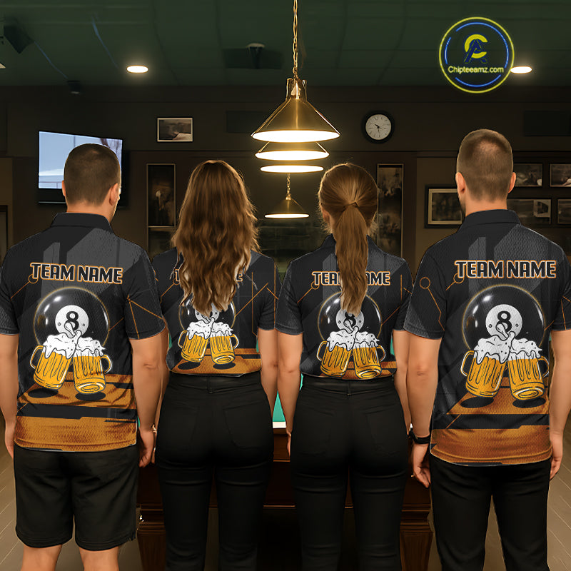 Funny Beer Play Pool 8 Ball Women's Billiard Team Shirt Custom Billiard Polo & 1/4 Zip Attire NYN2471