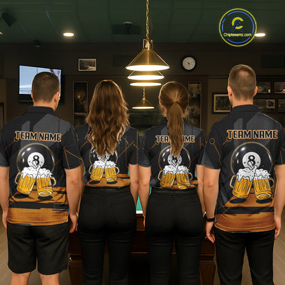 Funny Beer Play Pool 8 Ball Women's Billiard Team Shirt Custom Billiard Polo & 1/4 Zip Attire NYN2471