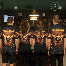 Load image into Gallery viewer, Fire Flame 8 Ball Billiard Pool Shirt For Women Personalized Red Hexagon Billiard Clothing Jersey NYN3067