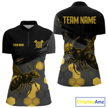 Load image into Gallery viewer, Custom Women's Darts Jersey With Ebony &amp; Amber Honeycomb Bee For Darts Jersey NYN0275