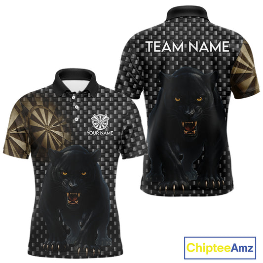 Dark Panther Brown Dartboard Darts Shirt For Men - Custom Dart Player Jersey NYN0531