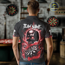 Load image into Gallery viewer, Custom Fire Flame Dartboard Lightning Red Skull Dart Men Polo Jerseys Dart Team Shirt NYN1673