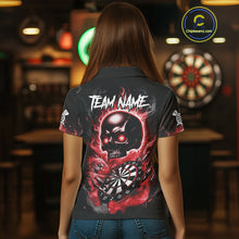 Load image into Gallery viewer, Custom Fire Flame Dartboard Lightning Red Skull Dart Women Polo Jerseys Dart Team Shirt NYN1673