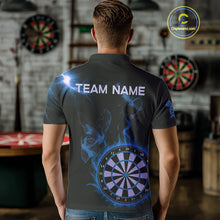 Load image into Gallery viewer, Custom Blue Smokes Butterfly Flame Dartboard Dart Men Polo Jerseys Dart Team Shirt NYN1677