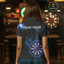 Load image into Gallery viewer, Custom Blue Smokes Butterfly Flame Dartboard Dart Women Polo Jerseys Dart Team Shirt NYN1677