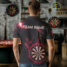Load image into Gallery viewer, Custom Red Smokes Butterfly Flame Dartboard Dart Men Polo Jerseys Dart Team Shirt NYN1678