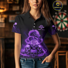 Load image into Gallery viewer, Custom Purple Galaxy Dragon Skulls Dartboard Women Darts Polo Shirt Dart Team Jerseys NYN1932