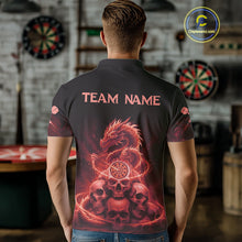 Load image into Gallery viewer, Custom Red Galaxy Dragon Skulls Dartboard Men Darts Polo Shirt Dart Team Jerseys NYN1933
