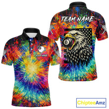 Load image into Gallery viewer, Colorful Tie-Dye Funny Eagle 8 Ball Men Billiards Shirt Personalized Pool Balls Billiard Attire NYN2689