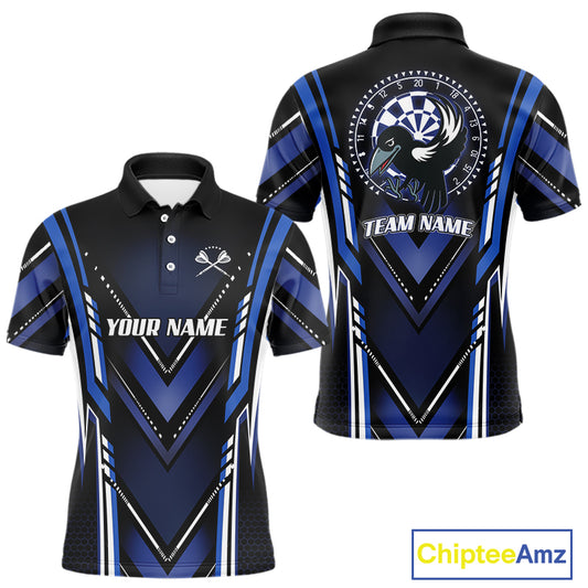 Navy Eagle Dartboard Modern Darts Shirt For Men - Custom Name For Darts Jersey NYN0545