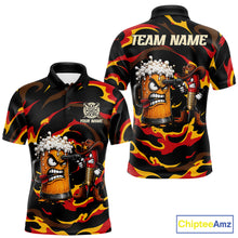 Load image into Gallery viewer, Angry Beer Cowboy men's dart polo shirt custom grunge dart team jersey, professional dart uniform, men's dart shirt, custom dart apparel