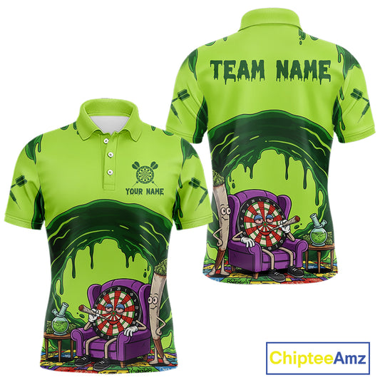 Funny Smoking Dartboard Green Dripping Custom Polo Darts Polo Shirt Dart Jerseys NYN1941