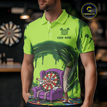 Load image into Gallery viewer, Funny Smoking Dartboard Green Dripping Custom Polo Darts Polo Shirt Dart Jerseys NYN1941