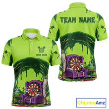 Load image into Gallery viewer, Funny Smoking Dartboard Green Dripping Custom Polo Darts Polo Shirt Dart Jerseys NYN1941
