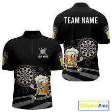 Load image into Gallery viewer, Beer Runner &amp; Plays Darts Custom Funny Darts Quarter-Zip Shirt For Men Dart Jerseys NYN1950