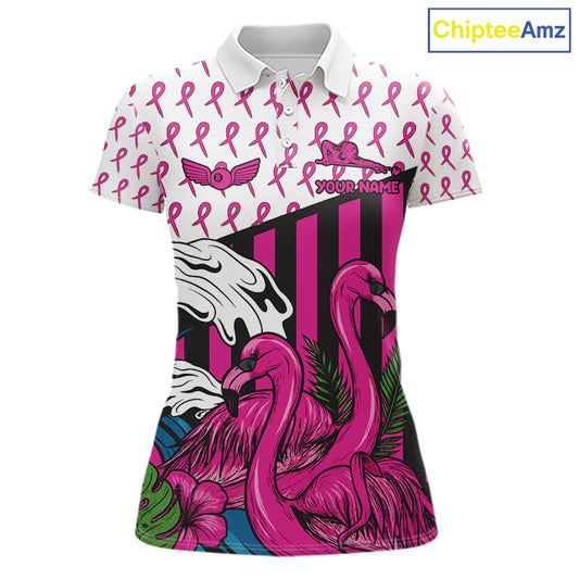 Custom Breast Cancer Awareness Pool Ball Women's Billiard Shirt Funny Flamingo Billiard Attire NYN2504