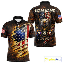 Load image into Gallery viewer, Eagle Retro Grunge American Flag Ball 8 Billiards Pool Shirt For Men Personalized Billiard Team Names NYN2696