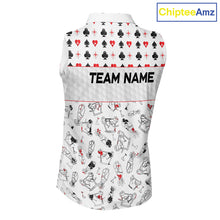 Load image into Gallery viewer, Poker Womens Golf Sleeveless Polo Shirt Personalized Name Funny Golf Top For Team Golfer Gift For Ladies NYN2850