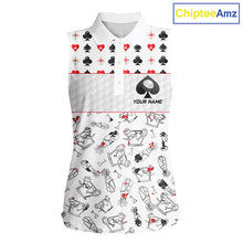 Load image into Gallery viewer, Poker Womens Golf Sleeveless Polo Shirt Personalized Name Funny Golf Top For Team Golfer Gift For Ladies NYN2850
