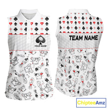 Load image into Gallery viewer, Poker Womens Golf Sleeveless Polo Shirt Personalized Name Funny Golf Top For Team Golfer Gift For Ladies NYN2850