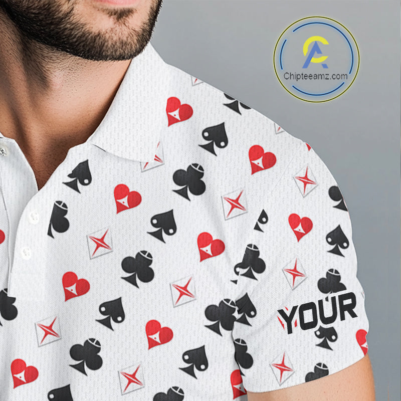 Custom Poker Golf Polo Shirt For Men Personalized Name Funny Golf Team Attire Golfer Gift NYN2851