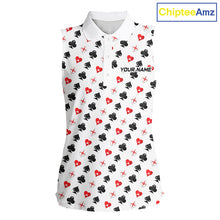 Load image into Gallery viewer, Poker Golf Sleeveless Polo Shirt For Womens Personalized Name Funny Golf Team Attire Golfer Gift For Ladies NYN2851