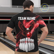Load image into Gallery viewer, Red Smoking Bowling Polo &amp; 1/4-Zip Shirt For Men Custom Funny Eagle Team Bowling Jersey NYN3239