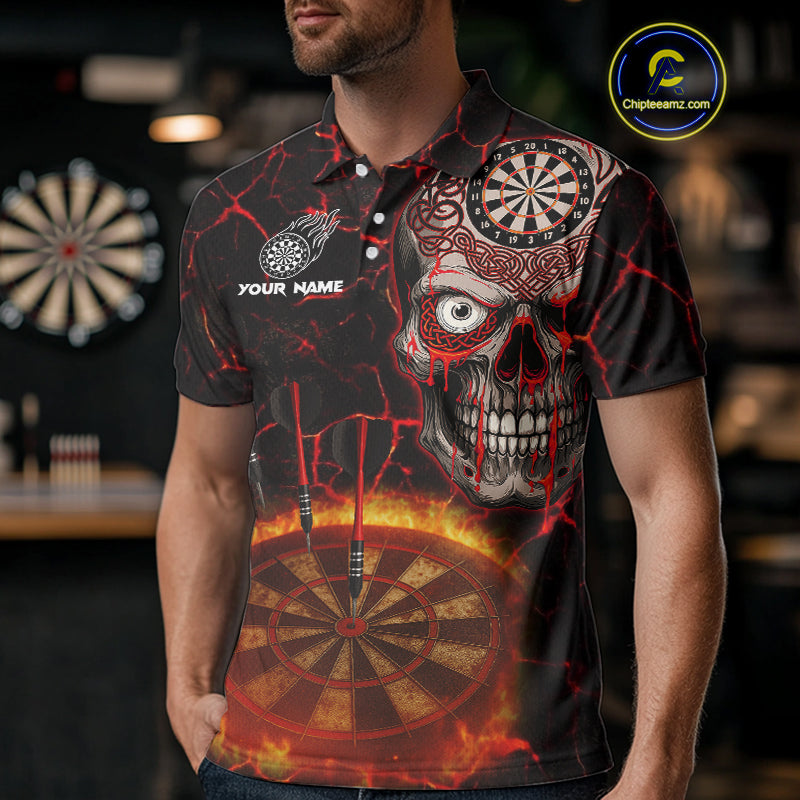 Custom White And Black Silver Chains Dartboards Dart Shirts For Men, Dart Team Jerseys NYN0054
