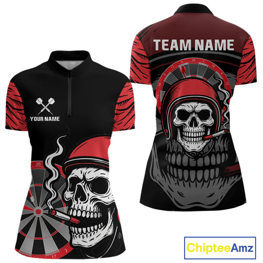 Custom Black And White Halftone Dartboard Dart Shirts For Women Grunge Dart Team Jerseys NYN0057