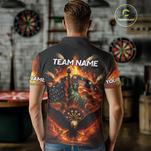 Load image into Gallery viewer, Custom Men's Darts Polo Jersey US Flag Flaming Eagle Dartboard For Darts Team NYN0770