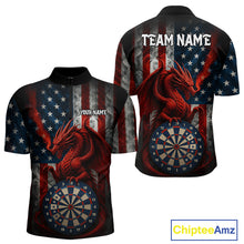 Load image into Gallery viewer, Personalized Smoke US Flag Dartboard Patriotic Dart Jerseys For Men , Dart Team Shirt NYN1097