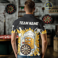 Load image into Gallery viewer, Beer Mascot Smoking Dartboard Custom Men Darts Polo Shirt Funny Funny Dart Jerseys NYN1957