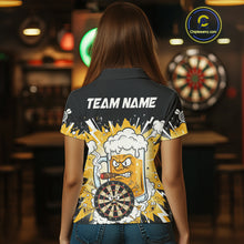 Load image into Gallery viewer, Beer Mascot Smoking Dartboard Custom Women Darts Polo Shirt Funny Funny Dart Jerseys NYN1957