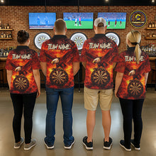 Load image into Gallery viewer, US Flag Eagle Flame Dartboard Darts Quarter-Zip Shirts For Women Custom Patriotic Dart Team Jerseys NYN2507