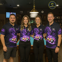 Load image into Gallery viewer, Purple Funny Dragon Thunder Ball Pool Billiard Team Shirt For Women Custom Billiards Ball Attire NYN2700