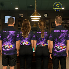 Load image into Gallery viewer, Purple Funny Dragon Thunder Ball Pool Billiard Team Shirt For Women Custom Billiards Ball Attire NYN2700