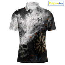 Load image into Gallery viewer, Custom White Smokes Skull Dartboard Men Dart Polo Shirt Butterfly Dart Jerseys NYN2708