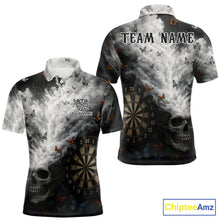 Load image into Gallery viewer, Custom White Smokes Skull Dartboard Men Dart Polo Shirt Butterfly Dart Jerseys NYN2708