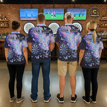 Load image into Gallery viewer, Custom Holographic Smokes Skull Dartboard Men Dart Polo Shirt Butterfly Dart Jerseys NYN2709