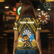 Load image into Gallery viewer, Lightning Yellow Neon Electric Funny Bee Women Dart Polo Shirt Custom Team Name For Darters NYN2710