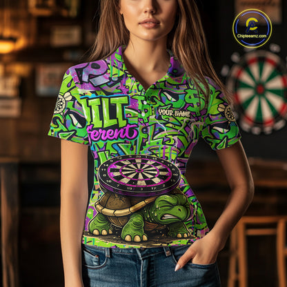 Personalized Funny Dart Shirt Dartboard Turtle Polo Quarter Zip Shirt Custom Team Shirt For Women NYN2859
