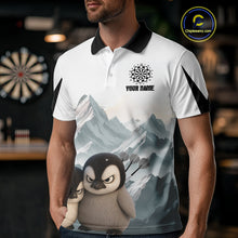 Load image into Gallery viewer, Men’s Darts Shirt With Iceberg Scene And Fierce Penguin Duo, Custom Name Option NYN0300