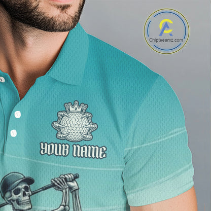 Funny Skeleton Golf Course Golf Polo Shirts For Men Personalized Team Name Golf Clothes NYN3252