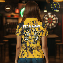 Load image into Gallery viewer, Yellow Grunge Funy Beer Darts Polo &amp; 1/4 Zip For Women Personalized Grunge Dart Team Shirts NYN3241