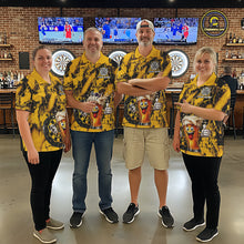 Load image into Gallery viewer, Yellow Grunge Funy Beer Darts Polo &amp; 1/4 Zip For Women Personalized Grunge Dart Team Shirts NYN3241