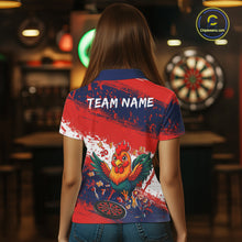 Load image into Gallery viewer, Red, White And Blue Funny Rooster Women Darts Shirt Personalized Grunge Team Darts Jersey NYN3245